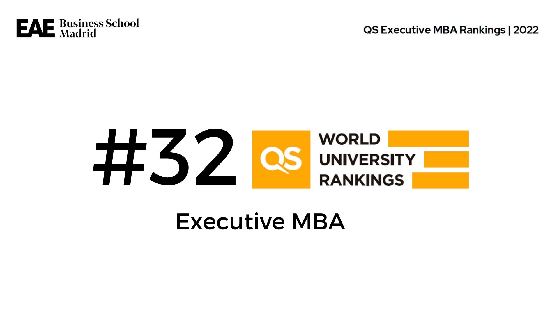 EAE Business School’s Executive MBA climbs 12 positions in the QS